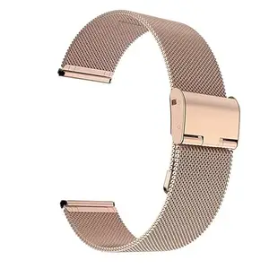 Ewatchaccessories 22mm stainless Steel Rose Gold Interchangeble Watchband Strap Mesh Bracelet Adjustable Metal Strap-5