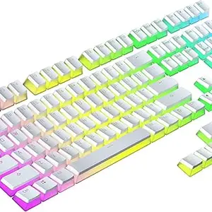 Tobo Pudding PBT Keycaps | 129 Double Shot Translucent ANSI US & ISO Layout | OEM Profile for RGB Mechanical Gaming Keyboard