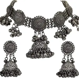 Oxidised Long Choker Necklace for Women – Stylish and Contemporary Jewelry for Any Occasion