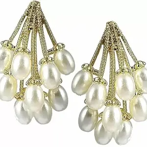 STYLISH PEHNAWA Korean Pearl Beads Stud Earrings for Women & Girls Brass Stud Earring