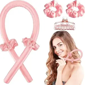 VARNH Silk Heatless Curling Rod for Women – No-Heat Hair Curler with Scrunchies & Clip – Soft Foam Curlers for Effortless Waves & Travel-Friendly Styling