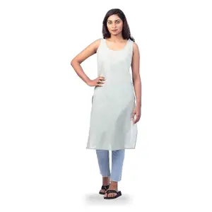 Happy Bunny Full Knee Length Cotton Camisole Inner Long Slip for Women - Firm Notstretchable Slip Lining for Kurti and Chickankari Suits/Tops - Suits Summer and Winter