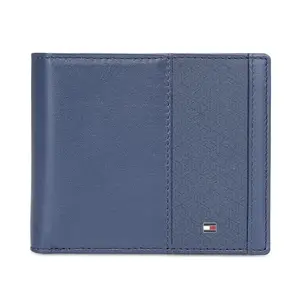 Tommy Hilfiger Hewitt Men Leather Global Coin Wallet - Navy, No. of Card Slot : 4