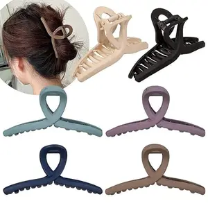 BELICIA Hair Claw Clip 6 Morandi Color Hair Catch Clip 4.3 Inch Nonslip Jaw Clamp Clips Strong Hold Matte Butterfly Clip Clamp Hair Styling Accessories for Women Girls