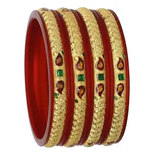 Barrfy Collections Traditional Design Gold Plated Set of 4 Bangles/Kada Set for Women and Girls-2.6