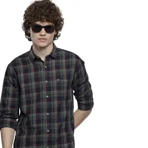 Brand: The Indian Garage Co The Indian Garage Co Men Slim Fit Checkered Full Sleeves Spread Collar Casual Shirt