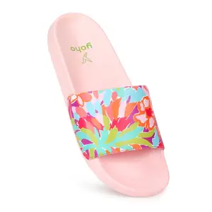 Visit the YOHO Store YOHO Tropica Printed Comfortable Women Slides | Stylish & Waterproof | Soft Inner Lining On Strap