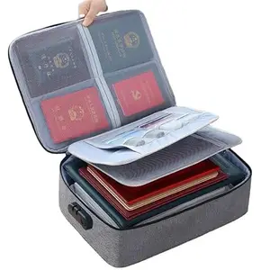 VASUDEV NERROW FAB Waterproof Multifunctional Document Safe Portable Travel Home Organizer Bag for Laptop,Files,Certificates Travel Large Size (Bag)