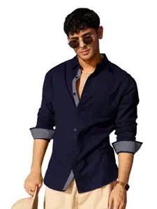 Visit the Pinkmint Store Pinkmint Men's Solid Shirt | Soft Cotton Blend | Casual Shirt | Plain | Full Sleeve - Regular Fit (Available in Plus Size)