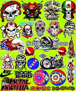 Elton 3M Vinyl Sticker Pack [20-Pcs], Lovely 3M Vinyl Skull & Assorted Stickers for Laptop, Cars, Motorcycle, PS4. X Box One Guitar Bicycle, Skateboard, Luggage - Waterproof Random Sticker Pack