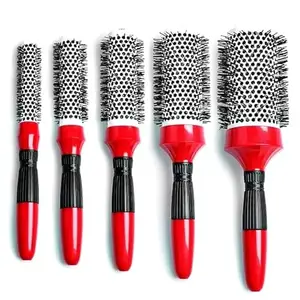 IAS Pro comb brush for women Boar Bristles Round Hair Brush, Thermal Ceramic & Ionic Tech & Anti-Static, Roller Hairbrush for Blow Drying, Curling, Straightening, Add Volume & Shine (Pack of 5)