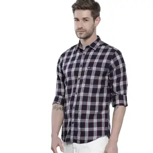 Brand: The Indian Garage Co The Indian Garage Co Men Slim Fit Checkered Full Sleeves Cutaway Collar Casual Shirt