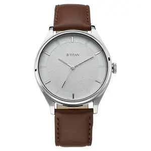 Visit the Titan Store Titan Men's Classic Watch: Gradient Dial & Sleek Markings with Leather Strap-NS1802SL13