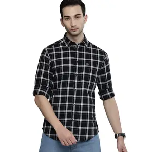 Brand: The Indian Garage Co The Indian Garage Co Men Slim Fit Checkered Full Sleeves Cutaway Collar Casual Shirt