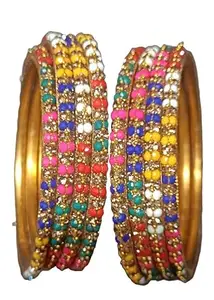 Haimi Multicolor Bangles Set for women And Girls Chudiya 8 Piece | Chudi | Bangles | Bracelets | Stylish Kada | Choori (Set of 2) Size 2.6