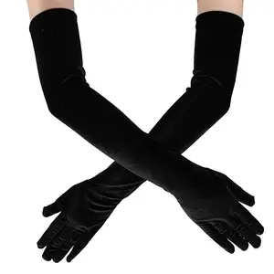 INOGIH 1920s Velvet Gloves Opera Long 20s Gatsby Flapper Gloves for Women