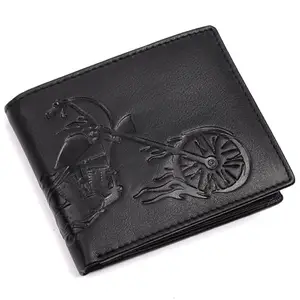 MEHZIN Men Formal Black Genuine Leather RFID Wallet (8 Card Slots) Style-159