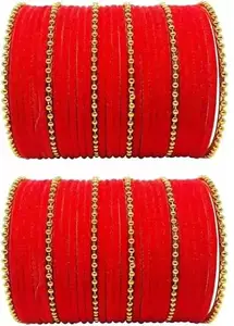 GLASS EMPIRE GLASS BANGLE SET FOR GIRLS OR WOMEN (PACK OF 60) (2.6, RED)