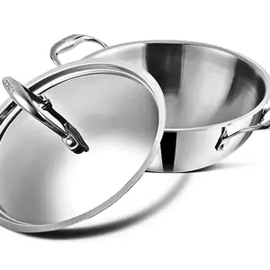 Vinod Platinum Triply Stainless Steel Extra Deep Kadai