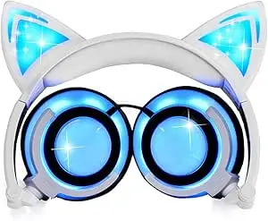 Kids Headphones Cat Ear Foldable Over/On Ear Headsets