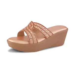 Visit the Centrino Store Centrino Women's Platform Wedge Sandals | Stylish Open Toe Slip-On for Ladies | Soft Cushioned Footbed | Elegant Crisscross Strap Geometric Cutout Design | Lightweight Ridged Heel Footwear (9308)