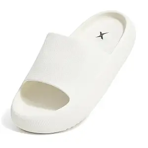 Visit the Kraasa Store Kraasa Cloudfoam Pillow Slippers for Men Non Slip Quick Drying Shower Slides Bathroom Sandals | Ultra Cushion | Thick Sole