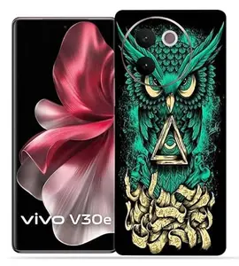 OggyBaba Angry Owl Vivo V30e 5g Mobile Back Skin Rear Screen Guard Protector Film Wrap (Coverage - Back+Camera+Sides)
