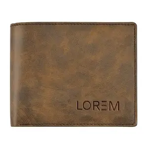 LOREM Brown Multiple Card Slots Bi-Fold Faux Leather 11 ATM Card Slots Wallet for Men WL25-UF