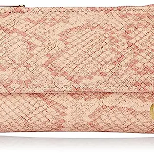 Caprese Ivara Women’s Flap Wallet, Small | Snake Print Faux Leather Wallet with Snap Button Closure | Multiple Compartments & Card Slots | Elegant Design for Casual & Special Occasions (Burgundy)