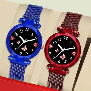 HC HARMI CREATIVE Women's Analog Watch Combo | Stylish & Elegant Timepieces | Fashionable Design for Casual & Formal Wear | Stainless Steel Strap | Ideal Gift Set