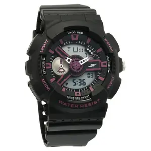 Visit the Sonata Store Sonata Men SF Dreamer Series Quartz Digital Analog Digital Black Plastic Strap-77132PP06W
