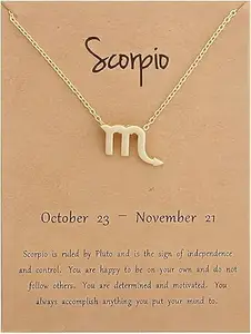 Oralia Gold Plated Zodiac Pendant Scorpio Symbol Sign Necklace Alloy Necklace | Perfect For Dailywear | For Gift