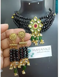 Fabric Multicolor Jewellery Set (Pack of 1) Earring00 & Necklace Set 65