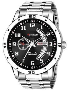 Men's Metallic Body Wristwatch for Timeless Elegance (Black)