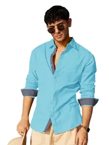 Visit the Pinkmint Store Pinkmint Men's Solid Shirt | Soft Cotton Blend | Casual Shirt | Plain | Full Sleeve - Regular Fit (Available in Plus Size)