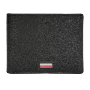 Tommy Hilfiger Vernon Men Leather Passcase Wallet - Black, No. of Card Slot - 12