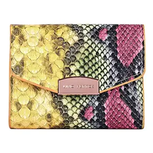 Lino Perros Womens Textured Yellow Wallet