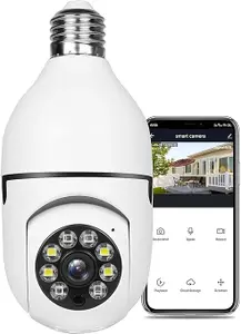 WiFi Wireless CCTV Camera 1080P Bulb Shape PTZ V380 Pro Security Camera with LED Lights 2.8