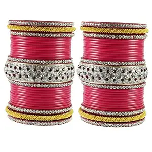 MAYA FASHION Gajari Stone Acrylic Bangle Elegant Extra Large Size Bangle | Perfect Fit for Plus Size banglesTrendy and Comfortable Fit for woman and girls | (Sku-ban1877)