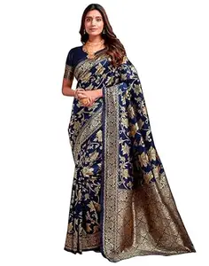 Shasmi Women's Banarasi Saree Pure Kanjivaram Silk Saree Soft new ladies 2026 Design Wear Pattu Sarees Latest Cotton Party Sari collections With Blouse Piece for Wedding sadi (SAM PARI S-7)