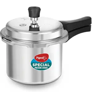 Pigeon by Stovekraft 12260 Induction Base Outer Lid Aluminium Pressure Cooker, 3L