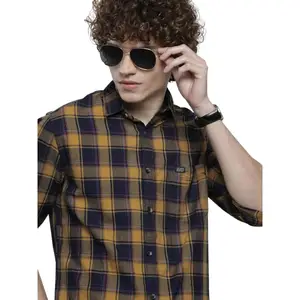 Brand: The Indian Garage Co The Indian Garage Co Men Slim Fit Checkered Full Sleeves Spread Collar Casual Shirt