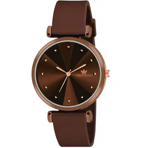 Visit the CRESTELLO Store CRESTELLO Silicone Strap Analog Wrist Watch for Women (Black/Blue/Green/Brown) | CR-Ck137