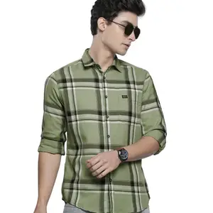 Brand: The Indian Garage Co The Indian Garage Co Men Slim Fit Checkered Full Sleeves Spread Collar Casual Shirt