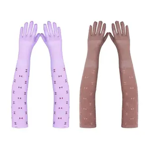 Footmate Women’s Summer Sun Protection Hand Gloves – Cotton Printed Long Sleeves Gloves | Full Hand Gloves for Protection from Sun Burn/Heat/Pollution | Stylish Arm Sleeves