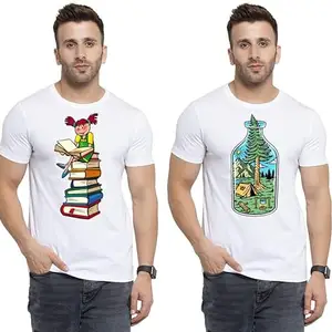 Shree Shyam Textile - Where Fashion Begins | DP-827 | Polyester Graphic Print T-Shirt | | Pack of 2