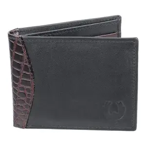 Flyer Wallets for Men (Color- Black) Genuine Leather Wallet Stylish Design Pack of 1 WBL030
