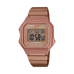 Visit the Casio Store Casio Unisex-Adult Vintage B650WC-5ADF Rose Gold Digital Dial Rose Gold Stainless Steel Band D200