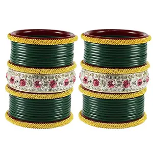 MAYA FASHION Green Stone Acrylic Bangle Elegant Extra Large Size Bangle | Perfect Fit for Plus Size banglesTrendy and Comfortable Fit for woman and girls | (Sku-ban1851)