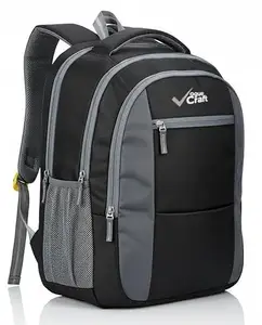 VogueCraft Trendy Causal School, College, Office Backpack – 45L, Laptop Compartment, Multi-Pocket Bag (black&grey)